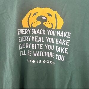 Life Is Good Green Dog Graphic Tee